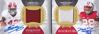 2013 Upper Deck Exquisite Collection - Rookie Bookmarks #RMB-EB Montee Ball / Eddie Lacy Front