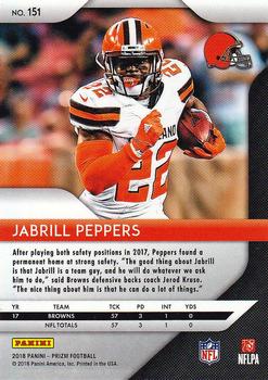 2018 Panini Prizm #151 Jabrill Peppers Back