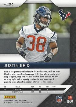 2018 Panini Prizm #263 Justin Reid Back