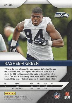 2018 Panini Prizm #300 Rasheem Green Back