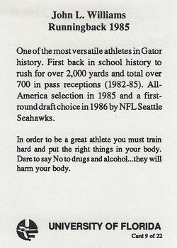 1989 Florida Gators All-Time Greats #9 John L. Williams Back