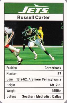 1987 Ace Fact Pack New York Jets #4 Russell Carter Front