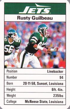 1987 Ace Fact Pack New York Jets #8 Rusty Guilbeau Front