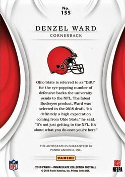 2018 Panini Immaculate Collection #155 Denzel Ward Back