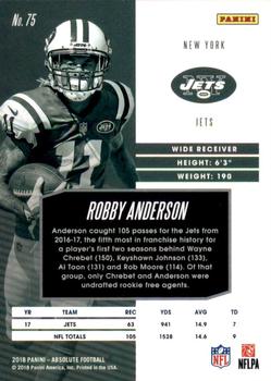 2018 Panini Absolute - Spectrum Blue #75 Robby Anderson Back