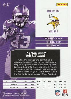 2018 Panini Absolute - Spectrum Gold #62 Dalvin Cook Back