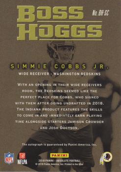 2018 Panini Absolute - Boss Hoggs Autographs Spectrum Blue #BH-SC Simmie Cobbs Jr. Back
