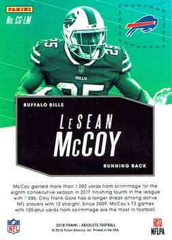 2018 Panini Absolute - Covering Ground Spectrum Gold #CG-LM LeSean McCoy Back