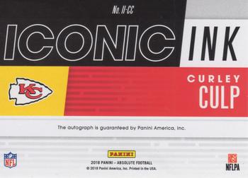 2018 Panini Absolute - Iconic Ink #II-CC Curley Culp Back