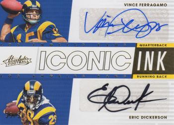 2018 Panini Absolute - Iconic Ink Duals #ID-VE Eric Dickerson   / Vince Ferragamo Front