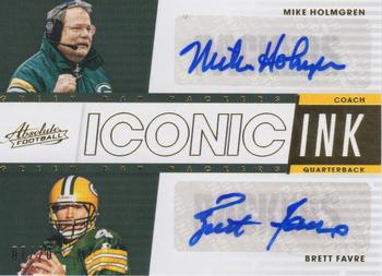 2018 Panini Absolute - Iconic Ink Duals #ID-MB Brett Favre   / Mike Holmgren Front