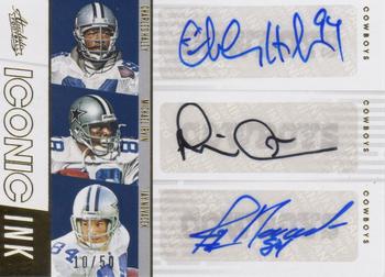 2018 Panini Absolute - Iconic Ink Trios #IT-DC Jay Novacek  / Michael Irvin  / Charles Haley Front
