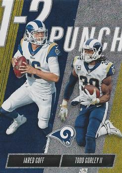 2018 Panini Absolute - 1-2 Punch Spectrum Gold #OTP-JT Jared Goff  / Todd Gurley II Front