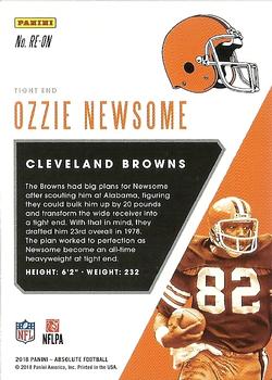 2018 Panini Absolute - Revolutionaries #RE-ON Ozzie Newsome Back