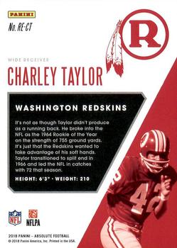 2018 Panini Absolute - Revolutionaries #RE-CT Charley Taylor Back