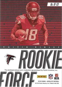 2018 Panini Absolute - Rookie Force #RF-CR Calvin Ridley Back