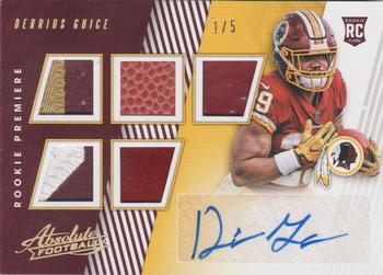 2018 Panini Absolute - Rookie Premiere Material Autos Five #157 Derrius Guice Front