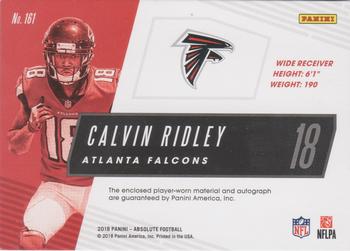 2018 Panini Absolute - Rookie Premiere Material Autos Five #161 Calvin Ridley Back