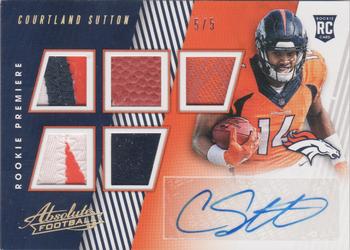 2018 Panini Absolute - Rookie Premiere Material Autos Five #162 Courtland Sutton Front