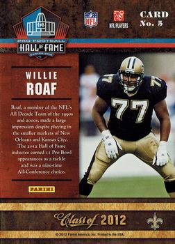 2012 Panini Pro Football Hall of Fame #5 Willie Roaf Back