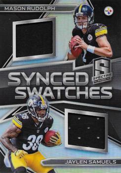 2018 Panini Spectra - Synced Swatches #5 Jaylen Samuels / Mason Rudolph Front