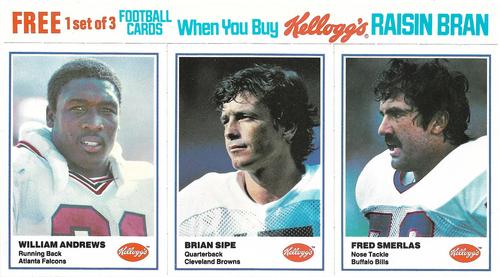 1982 Kellogg's - Panels #NNO William Andrews / Brian Sipe / Fred Smerlas Front
