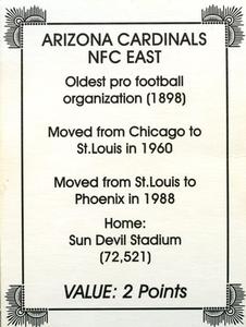 1997 USA Games NFL-Opoly #NNO Arizona Cardinals Back
