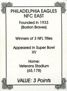 1997 USA Games NFL-Opoly #NNO Philadelphia Eagles Back