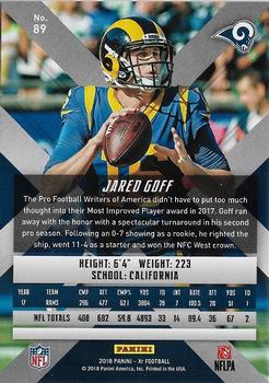 2018 Panini XR - Red #89 Jared Goff Back