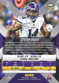 2018 Panini XR - Red #99 Stefon Diggs Back