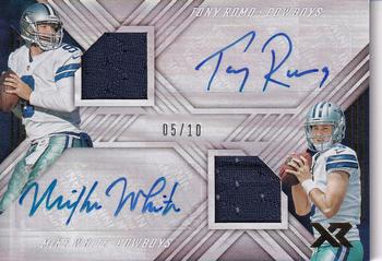2018 Panini XR - Dual Autographed Swatches #DAS-RW Tony Romo / Mike White Front