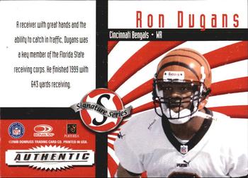 2000 Donruss - Signature Series Red #NNO Ron Dugans Back