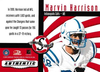 2000 Donruss - Signature Series Red #NNO Marvin Harrison Back