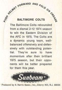 1976 Sunbeam NFL Stand-ups #NNO Baltimore Colts Back