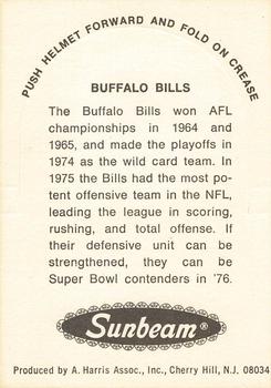 1976 Sunbeam NFL Stand-ups #NNO Buffalo Bills Back
