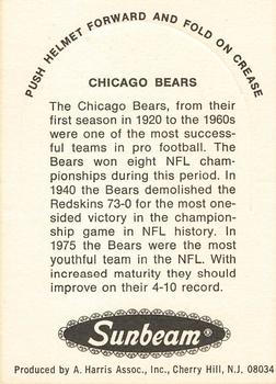 1976 Sunbeam NFL Stand-ups #NNO Chicago Bears Back