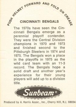 1976 Sunbeam NFL Stand-ups #NNO Cincinnati Bengals Back