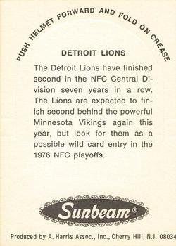 1976 Sunbeam NFL Stand-ups #NNO Detroit Lions Back