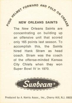 1976 Sunbeam NFL Stand-ups #NNO New Orleans Saints Back