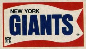 1976 Sunbeam NFL Pennant Stickers #NNO New York Giants Front