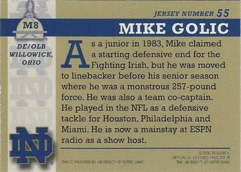2003-09 TK Legacy Notre Dame Fighting Irish #M8 Mike Golic Back