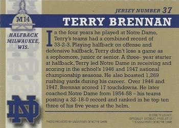 2003-09 TK Legacy Notre Dame Fighting Irish #M14 Terry Brennan Back