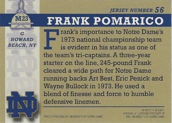 2003-09 TK Legacy Notre Dame Fighting Irish #M23 Frank Pomarico Back