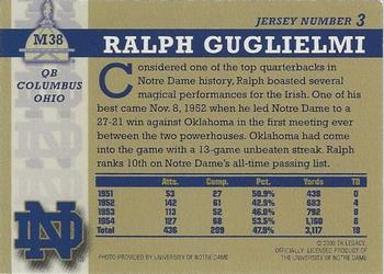 2003-09 TK Legacy Notre Dame Fighting Irish #M38 Ralph Guglielmi Back