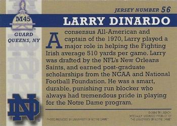 2003-09 TK Legacy Notre Dame Fighting Irish #M45 Larry DiNardo Back