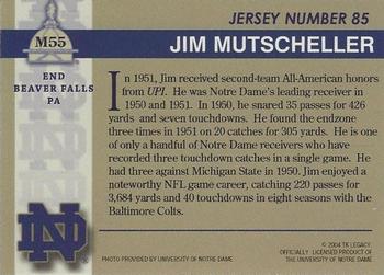 2003-09 TK Legacy Notre Dame Fighting Irish #M55 Jim Mutscheller Back
