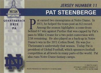 2003-09 TK Legacy Notre Dame Fighting Irish #M58 Pat Steenberge Back