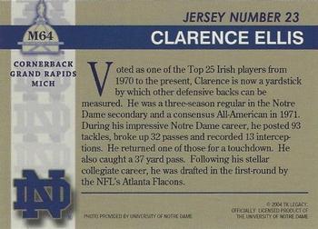 2003-09 TK Legacy Notre Dame Fighting Irish #M64 Clarence Ellis Back