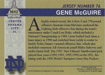 2003-09 TK Legacy Notre Dame Fighting Irish #M82 Gene McGuire Back