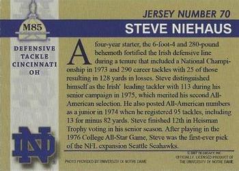 2003-09 TK Legacy Notre Dame Fighting Irish #M85 Steve Niehaus Back